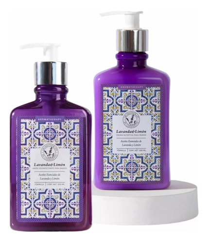 Set Jabon Crema Corporal Aceite Esencial Lavanda/limón 300ml Lavanda, Limón