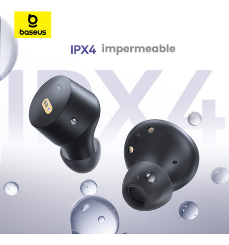 Baseus Kit Audifonos Inalámbricos Bluetooth 5.3 Bowie E18 + Cable Retractil 1 Metro Tipo C A Tipo C-tipo C 60w Color Negro Carga Rápida Practico Compatible Android Y Apple Seguridad Y Rapidez