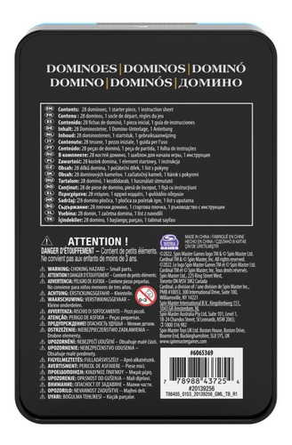 Spin Master Games, Dominó Doble 6 Con 28 Fichas