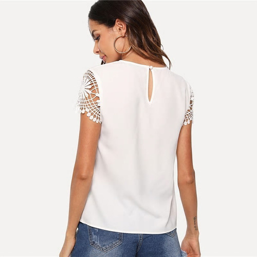 Blusa Elegante Con Encaje Tallas Xs Y S Nueva En Stock