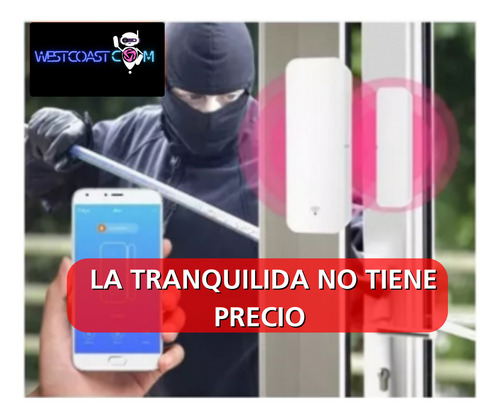 Kit Alarma Wifi Anti Mascota Camara Seguridad Sensor Bateria Blanco