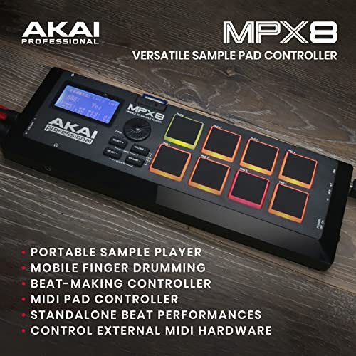 Akai Professional Mpx8 - Portable Sample Pad Controller With