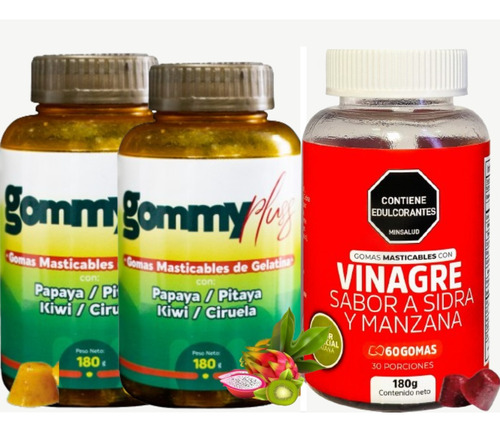 2 Gommy Plus+vinagre De Manzana - Unidad a $485