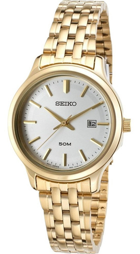 Reloj Seiko Dama Gold Sur792 Calendario Dorado  Wr50m Garant