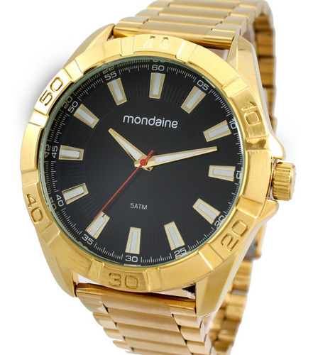 Relógio Mondaine Masculino Dourado Grande Barato Banhado