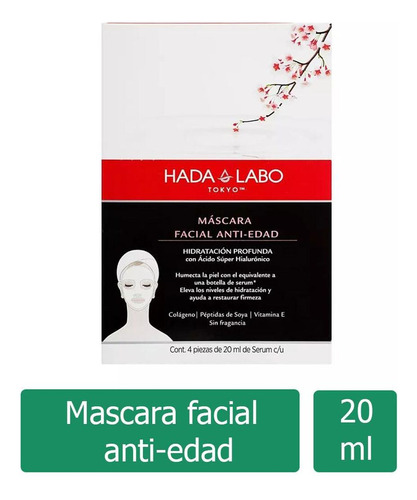 Hada Labo Mascara Facial Anti-edad 20 Ml Caja Con 4 Piezas.