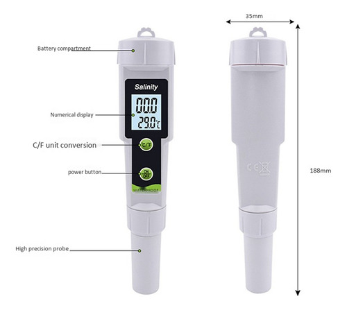 Medidor De Salinidad Tph 02154, Hidrómetro De Agua De Mar, C