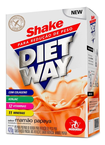 Diet Way Shake Para A Redução De Peso Sabor Mamão Papaya
