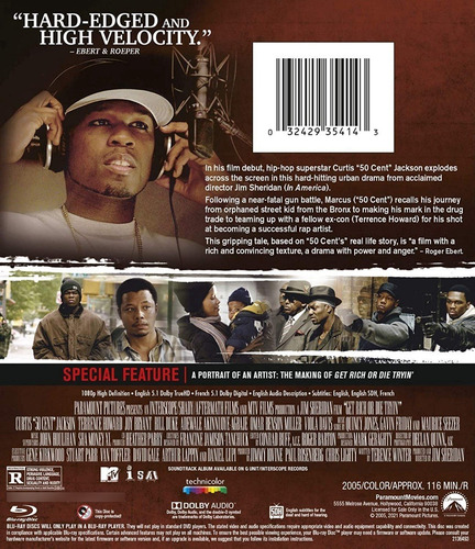 Blu-ray Get Rich Or Die Tryin / 50 Cent / Subtitulos Ingles