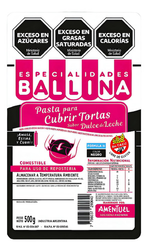 Pasta Ballina Formula H Color Negra X500g