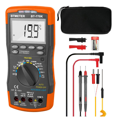 Multímetro Automotriz Btmeter Bt-770k Rango Automático