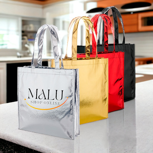 100 Bolsas Metalizadas Personalizada Com Sua Logomarca 20x30