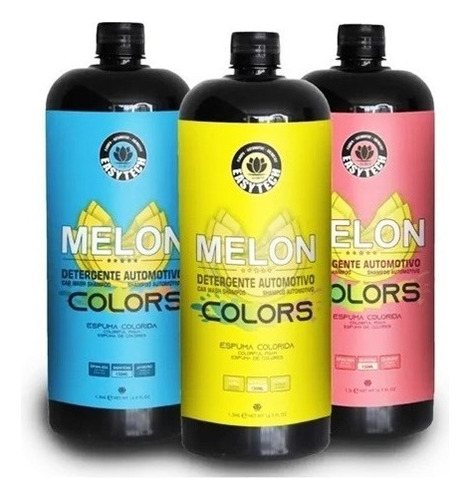 Kit Shampoo Melon Colors Azul Amarelo E Rosa 1,5lt Easytech