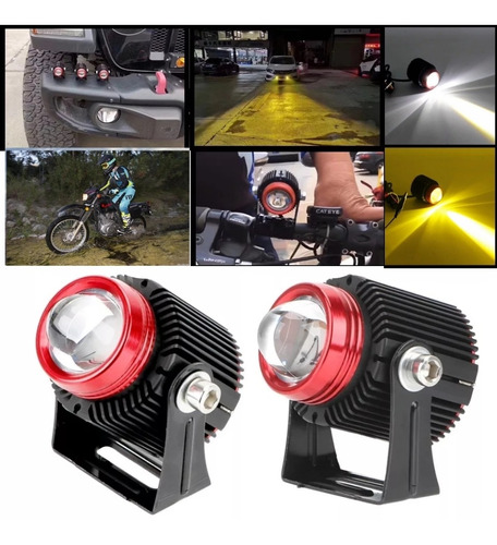 X2 Neblinero Bi Color Turbo Led Auto Moto Foco Auxiliar Ryc