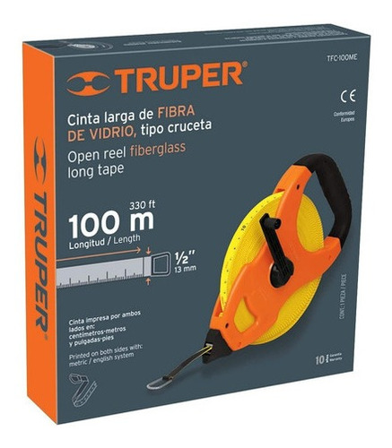 Decámetro Fibra De Vidrio 100 Metros - Truper