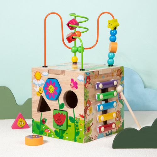 Juego De Actividades De Madera Con Forma De Cubo, Juego De