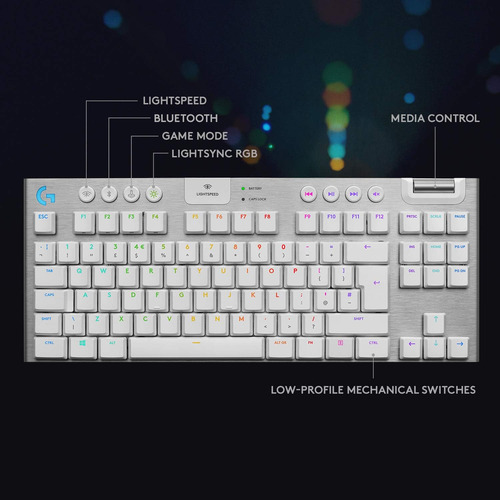 Teclado Mecánico Logitech, Inalámbrico, Retroiluminación Rgb