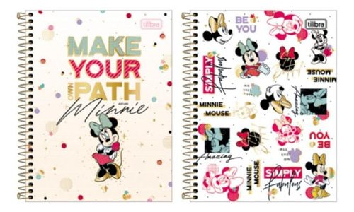 Cuaderno Ilustra Tapa Dura Disney Minnie 80hojas Y Pegotines