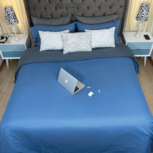 Duvet Sencillo Doble Faz Navy- Gris Karytex
