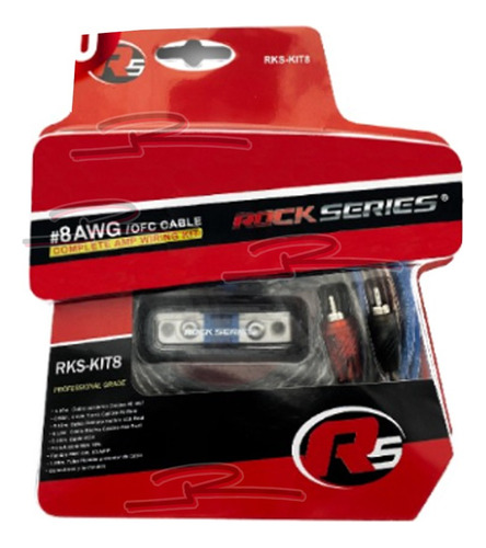 Kit De Cables Rock Series Ofc Calibre 8 Awg Uso Amplificador