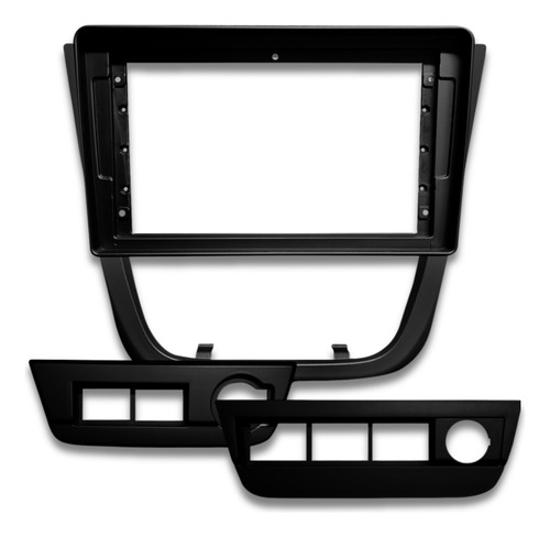 Central Multimídia 9 Android Carplay Gol G5 + Moldura 2 Din Cor Preto