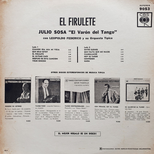 Julio Sosa - El Firulete B Lp (Usado)