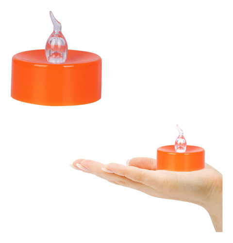 Velas De Té De Color Naranja V Halloween, 24 Unidades, Alime