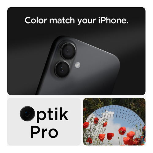 2 Protetores De Lente Spigen Optik Para iPhone 16 / 16 Plus Cor Black