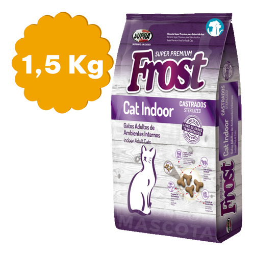 Comida Gato Adulto Frost Cat Indoor  1 Kg / Mundo Mascota 