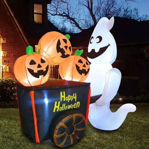 - Carrito De Calabaza Inflable De 6 Pies Para Halloween