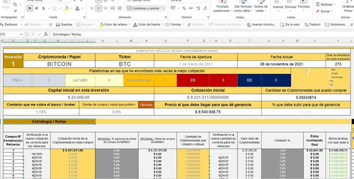 Planilla Criptomonedas $ Trading Holding + Staking - Premium