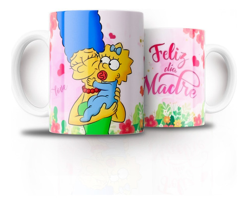 Tazón Taza Personalizada Dia De La Mamá Los Simpson Vol1.