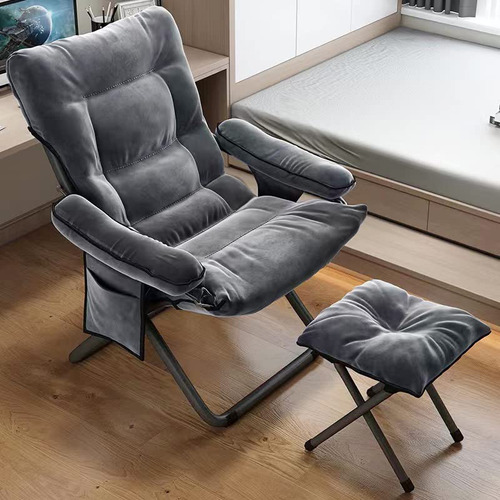 Silla Reclinable De Aluminio Con Otomana Moderna Y Cómoda