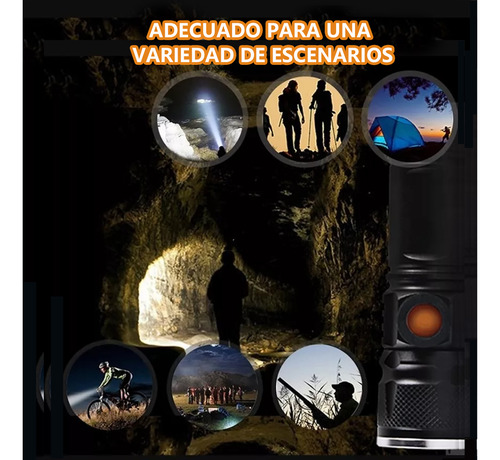 1000 Lm Mini Linterna Portátil Recargable Con Zoom Cgq 60 W