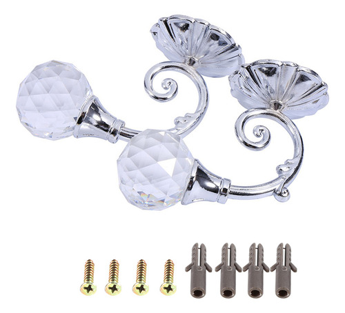 K Soporte For Cortinas De Cristal, 2 Unidades, De Metal,