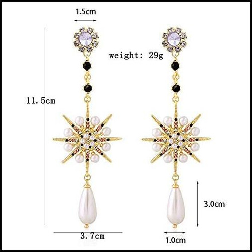 Pendientes De Lujo Exagerados Con Forma De Sol, Luna Y Punk