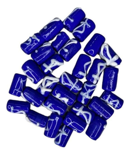 Kit Com 10 Firmas Desenhada 17mm Ogum Azul Murano Guias