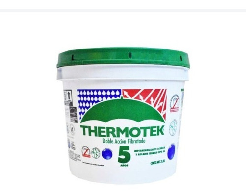 Imagen 1 de 3 de Impermeabilizante Thermotek Galon Blanco Fibrat 5 Años