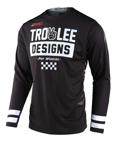 Jersey Motocross Troy Lee Scout Gp Peace & Wheelies Negro