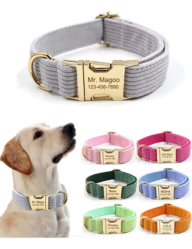Collares De Perro Personalizados Con Hebilla De Metal,