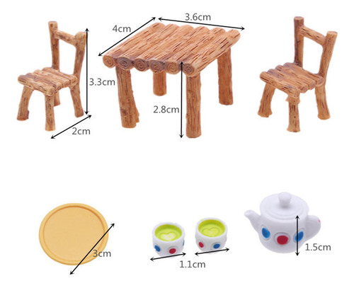 Silla Y Mesa De Casa De Muñecas Con Juguete Educativo De