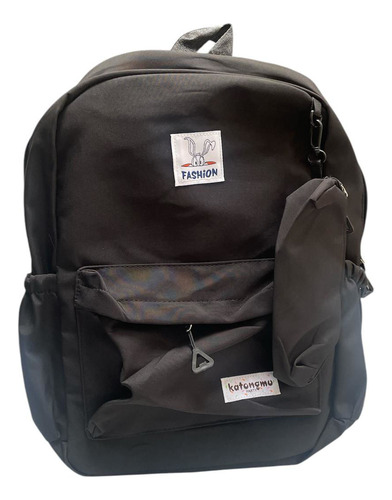 Mochila Escolar Lisa Negra Mate - Goldin Papelería