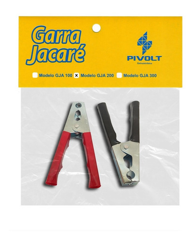 Imagem 4 de 4 de Garra Para Carregador Bateria 200a Média C/ Par (pt/vm)