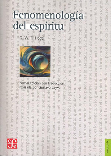 Libro - Fenomenología Del Espíritu - Georg Wilhelm Friedric