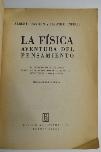 La Física Aventura Del Pensamiento:el Desarrollo De Las C171 (Usado)