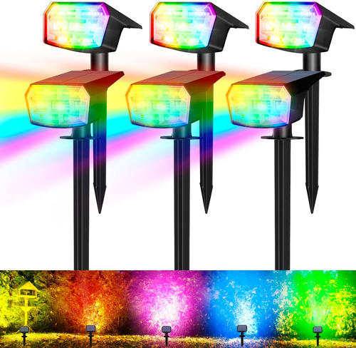 Luces Solares Que Cambian De Color Al Aire Libre, 59 Led Rgb