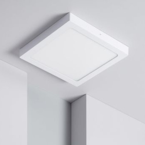 Luminaria Plafon De Aplicar Cuadrado 12w Con Base Color Blanco Luz Calida