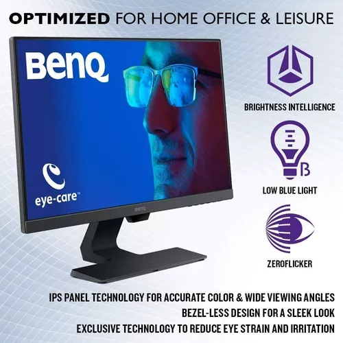 Monitor de computadora BenQ GW2480 IPS 1080P FHD de 24 pulgadas con  altavoces integrados, tecnología patentada de cuidado de los ojos, brillo