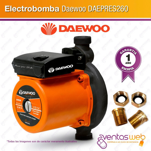 Bomba Presurizadora Daewoo Elevadora 12mts 260w Bobina Cobre