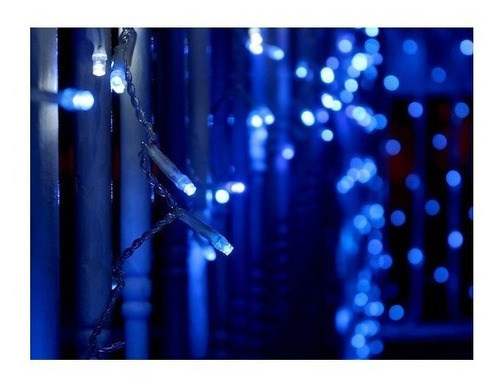 Serie 10 Mts Azul 100 Led Interconectable Navidad Halloween